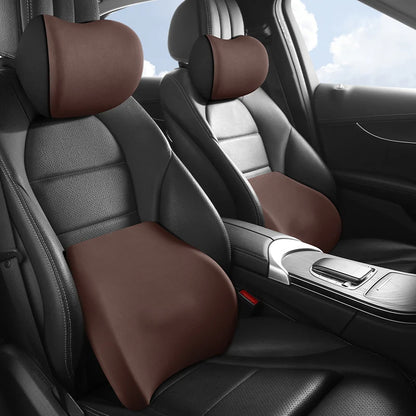 Memory Foam Car Neck Pillow With Lumbar Support