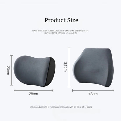 Memory Foam Car Neck Pillow With Lumbar Support