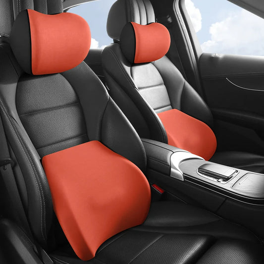 Memory Foam Car Neck Pillow With Lumbar Support