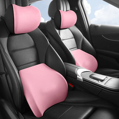 Memory Foam Car Neck Pillow With Lumbar Support